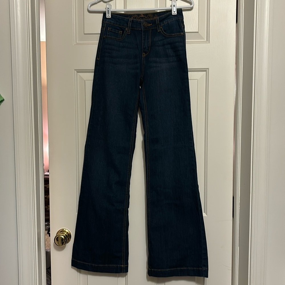 Wax Jean Dark Wash High Waisted Flare Jeans Womens Size 1